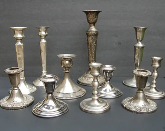 Antique Silver Candle Holders